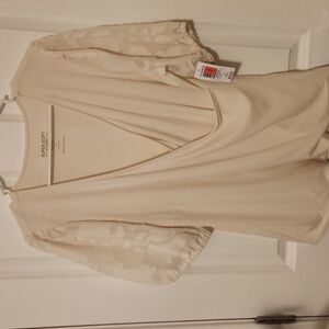 Torrid 1 Cream Rib Knit Super Soft Top